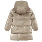 Cool Club, Geaca lunga cu gluga pentru fete, calduroasa, auriu