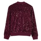 Cool Club, Hanorac bomber pentru fete, cu fermoar, velur, claret