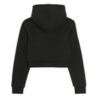 Cool Club, Hanorac cu gluga pentru fete, cu fermoar, crop top, negru