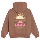 Cool Club, Hanorac cu gluga pentru fete, cu fermoar, maro