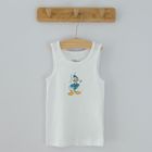 Cool Club, Maiou fara maneci pentru baieti, albastru, alb, imprimeu Donald Duck, set 3 buc.