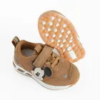 Cool Club, Pantofi sport pentru baieti, maro, talpa cu leduri, imprimeu Mickey Mouse