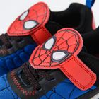 Cool Club, Pantofi sport pentru baieti, negru-albastru, cu lumini led, imprimeu Spider-Man