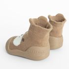 Cool Club, Papuci de casa tip soseta pentru baieti, maro, talpa Barefoot