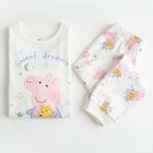 Cool Club, Pijama pentru fete, ecru, imprimeu Peppa Pig