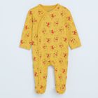 Cool Club, Pijama tip salopeta pentru baieti, ecru, galben, imprimeu Winnie the Pooh, set, 2 buc.