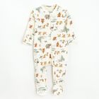 Cool Club, Pijama tip salopeta pentru baieti, ecru, verde, imprimeu Lion King, set, 2 buc.
