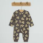 Cool Club, Pijama tip salopeta pentru baieti, granit, bej, galben, imprimeu Lion King, set 3 buc.