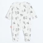 Cool Club, Pijama tip salopeta pentru bebelusi, bumbac organic, ecru, imprimeu Winnie the Pooh