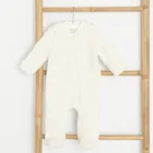 Cool Club, Pijama tip salopeta pentru bebelusi, calduroasa, ecru