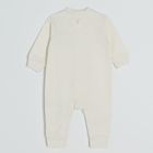 Cool Club, Pijama tip salopeta pentru fete, bumbac organic, ecru