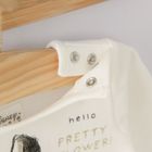Cool Club, Pijama tip salopeta pentru fete, bumbac organic, ecru, imprimeu Bambi