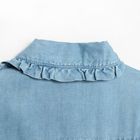 Cool Club, Rochie cu maneca lunga pentru fete, denim, cu guler