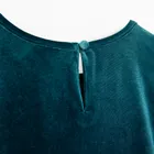 Cool Club, Rochie cu maneca lunga pentru fete, velur, turcoaz