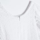 Cool Club, Rochie cu maneca scurta pentru fete, alb, broderie englezeasca