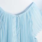 Cool Club, Rochie plisata cu maneca scurta pentru fete, albastru deschis
