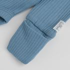 Cool Club, Set pentru baieti, Body cu maneca lunga, Pantaloni cu botosei, din tricot striat, albastru