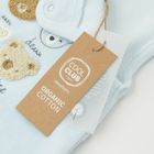 Cool Club, Set pentru baieti, Body cu maneca lunga, Salopeta cu botosei, bumbac organic, ecru-albastru