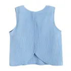 Cool Club, Set pentru fete, Bluza fara maneci, Pantaloni din textil, wide, albastru