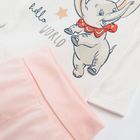Cool Club, Set pentru fete, body cu maneca lunga, pantaloni, ecru, imprimeu Dumbo