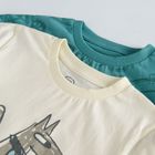 Cool Club, Tricou pentru baieti, verde, ecru, set 2 buc.
