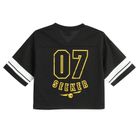 Cool Club, Tricou pentru fete, crop top, negru, imprimeu Harry Potter