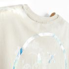 Cool Club, Tricou pentru fete, oversize, bej, imprimeu SmileWorld