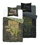 Dinosaur, set lenjerie de pat single fluo, 140-200 cm