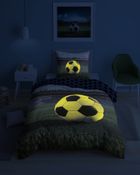 Fotbal, Fluo, set lenjerie de pat single, 160-200 cm
