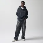 Hanorac cenusiu-negru cu croiala oversize unisex NOWEAR