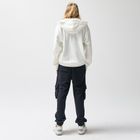 Hanorac oversize alb cu fermoar NOWEAR