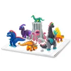 Hey Clay, Mega Dinos, set creativ, 18 cutii de plastilina