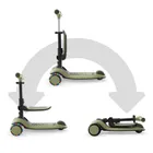 Kinderkraft, Halley 2, trotineta cu 3 roti de echilibru 2in1, LED, Grassland Green