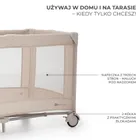 Kinderkraft, Joy 2, patut de calatori cu accesorii, 3in1, Beige