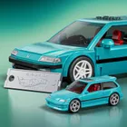 Mattel Brick Shop, Hot Wheels, Speed Series '90, Honda Civic EF, set de constructie, 248 piese