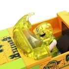 MEGA Hot Wheels, Monster Trucks Gunkster, masina si figurina, set de constructie, 84 piese
