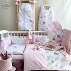 MimiNu, Baby Shower, cearceaf din bumbac cu elastic, roz, 60-120 cm