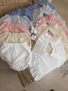 MimiNu, bloomers din muselina, gri, marime S, 0-1 ani