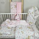MimiNu, Caprioare, cearceaf din bumbac cu elastic, roz, 60-120 cm