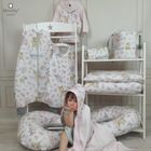 MimiNu, Caprioare, set lenjerie de pat 3 piese, roz, 100-135 cm