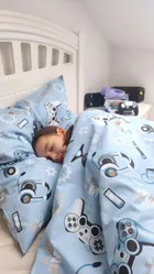MimiNu, Gamer, set lenjerie de pat single, 160-200 + 70-80 cm