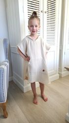 MimiNu, prosop tip poncho, bej, 4-7 ani