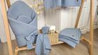 MimiNu, scutece din muselina, denim + crema, 75-75 cm, 2 buc.