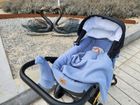 MimiNu, set: protectie universal pentru gondola, patut, cos de Moses + saltea + perna, muselina, denim