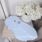 MimiNu, Soft, Teddy, set: sac de dormit + caciula pentru bebelusi, Baby Blue, TOG 0.5, marime 62, 0-3 luni