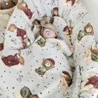 MimiNu, Ursulet pe luna, set: protectie universal pentru gondola, patut, cos de Moses + saltea + perna,