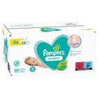 Pampers Sensitive, servetele umede, 6 pachete de 80 servetele, 480 buc.