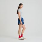 Pantaloni scurti albastri din bumbac pieptanat NOWEAR