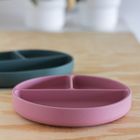 Petite&Mars, Take&Match, farfurie din silicon cu separatoare, rotunda, Green Misty, 6m+