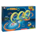 Pista de curse care lumineaza in intuneric, set cu masinuta